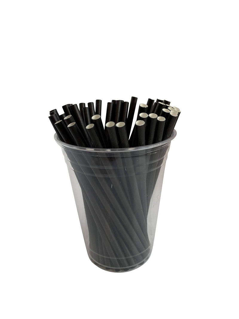 [Australia - AusPower] - Kingseal Disposable Paper Cocktail Straws, Stirrers, Unwrapped, 5.75 Inch Length x 6mm Diameter, Black,"Jumbo" Size, Biodegradable, Earth Friendly, Bulk Pack - 500 Straws per Box 1 