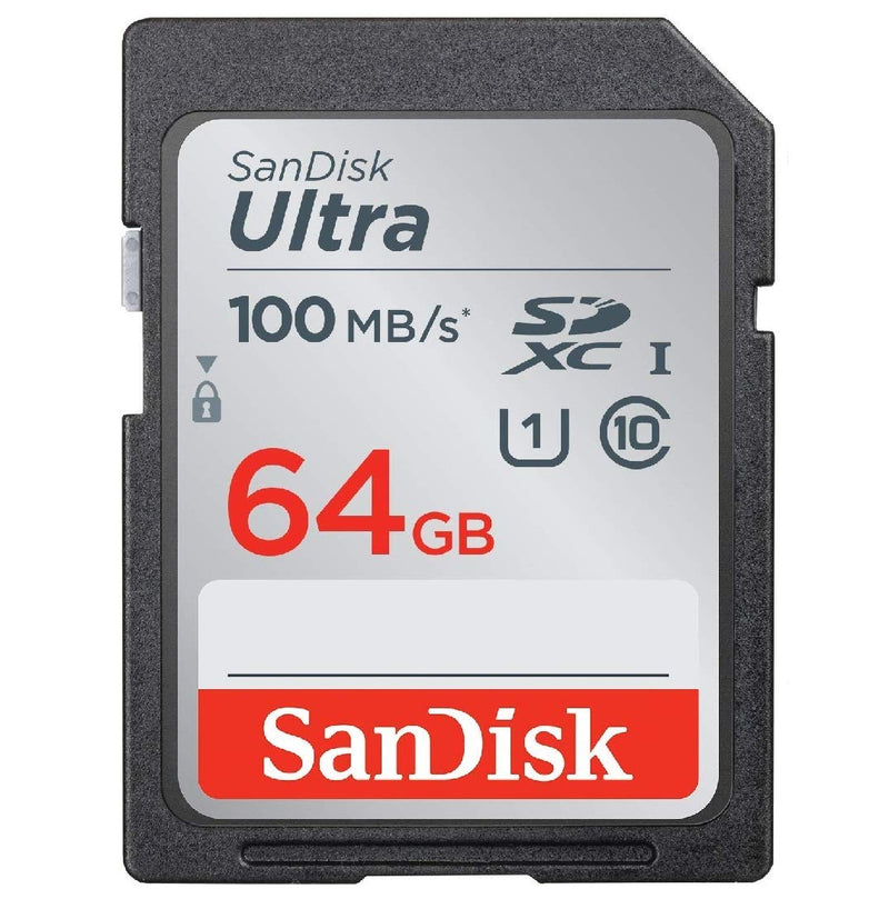 [Australia - AusPower] - SanDisk 64GB SD Ultra Memory Card SDXC for Sony Cybershot Black/Silver 20.1 MP, DSCW800 Digital Camera (SDSDUNR-064G-GN6IN) Bundle with (1) Everything But Stromboli Memory Card Reader 