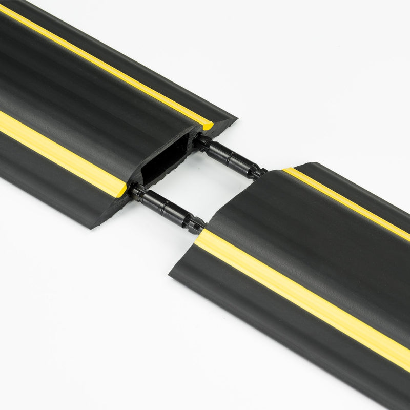 [Australia - AusPower] - D-Line Floor Cord Cover Heavy Duty Cable Protector - FC83H, 6 Foot, Linkable - Protect Cords and Prevent a Trip Hazard - Cable Cavity 1 3/16” W x 3/8” H (Black and Yellow) Black/Yellow 