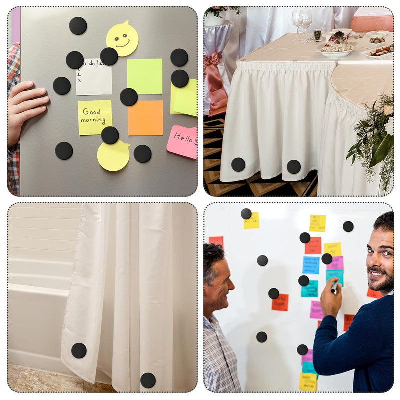 [Australia - AusPower] - Round Magnetic Drapery Weights Shower Curtain Weights Strong Tablecloth Magnets Curtain Weights Waterproof Magnetic Curtain Weights for Drapery Curtain Tablecloth (Black, 6 Pairs) Black 