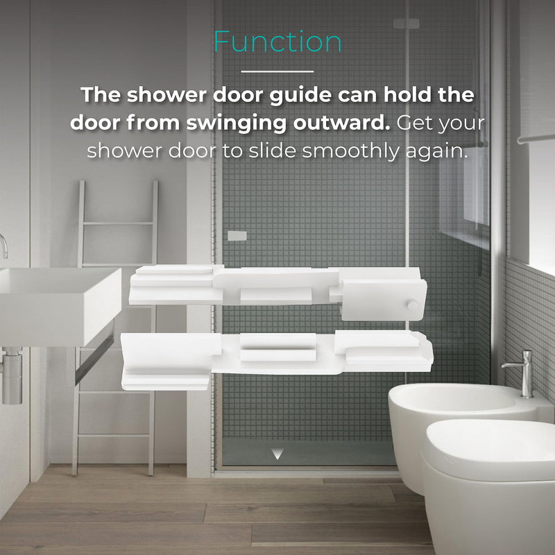 [Australia - AusPower] - Shuisen Sliding Shower Door Bottom Sill Guide, Glass Shower Door Track Guide, Shower Door Jamb Repair Kit, Shower Door Replacement Parts, 2 Pack 