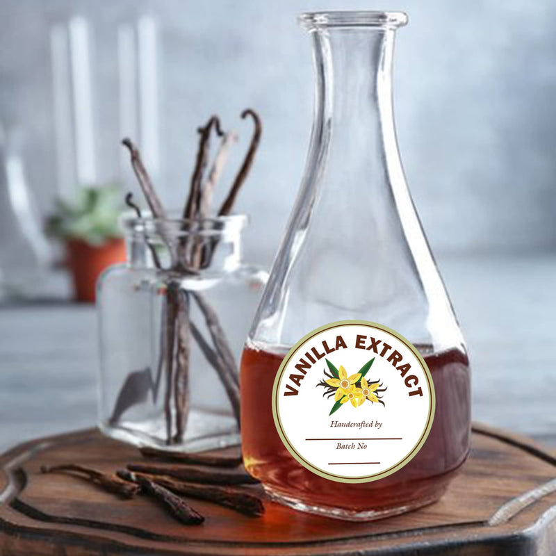 [Australia - AusPower] - SMARSTICKER 2 inch Vanilla Extract Labels Round Circle Gloss White Labels Homemade Vanilla Stickers for Handcrafted Vanilla Bottles,Kitchen Pantry,Jar,Organization 250pcs 