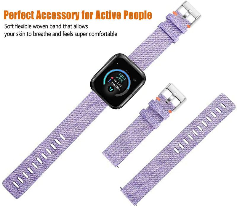 [Australia - AusPower] - Compatible for iTouch Air 3 Band, Lamshaw Breathable Nylon Woven Fabric Replacement Accessory Strap Compatible for iTouch Air 3 40mm / 44mm / i-TOUCH SPORT 3 Smartwatch (Purple, 40mm case) Purple 