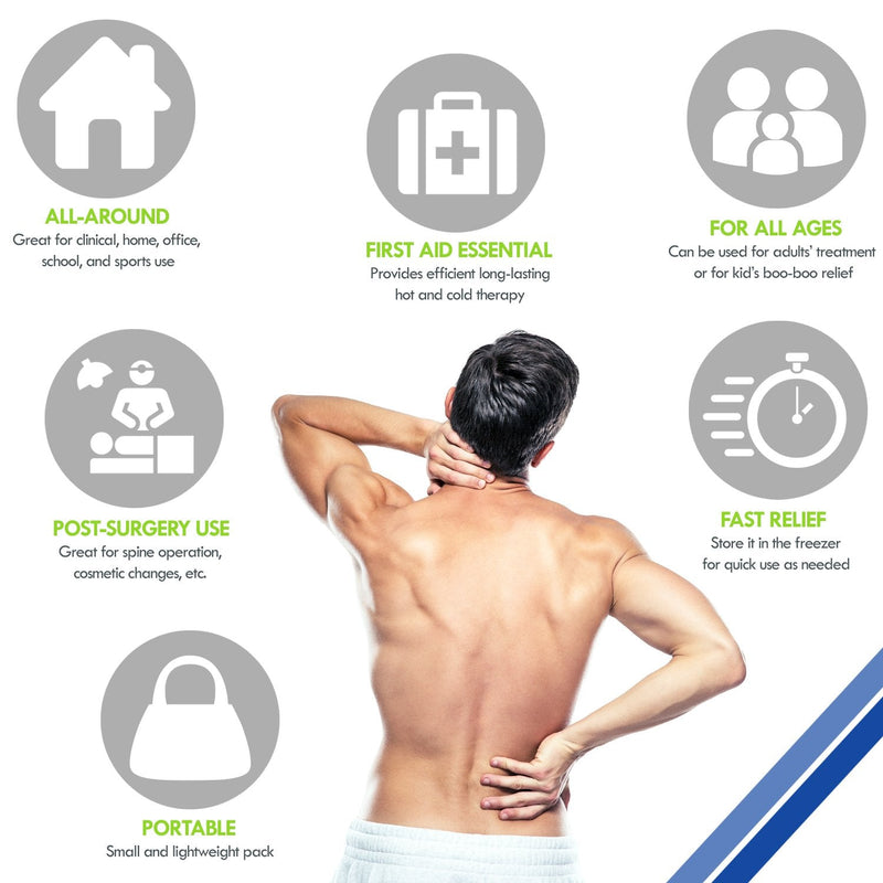 [Australia - AusPower] - Back Gel Ice Pack Wrap: Pain Relief Heat Pad for Hot & Cold Therapy on Large Body Parts (Upper & Lower Back, Torso, Shoulder, Lumbar, Hip, and Waist) | Adjustable, Flexible, Microwaveable & Reusable 