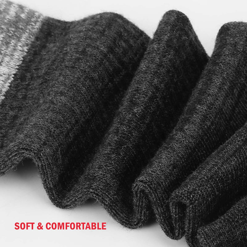 [Australia - AusPower] - YUEDGE Men's Cotton Cushion Crew Socks for Men Moisture Wicking Performance Athletic Sports Work Socks 5 Pairs/Pack 1807*dark Grey 11-13 