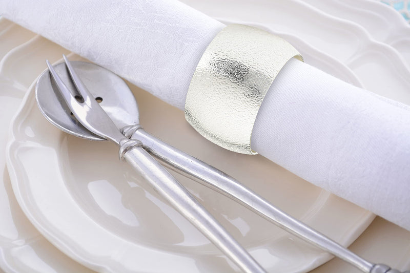 [Australia - AusPower] - Silver Napkin Rings Set of 6, Silver Napkin Holders for Dining Table Parties, Napkin Rings Silver Silver Ring 