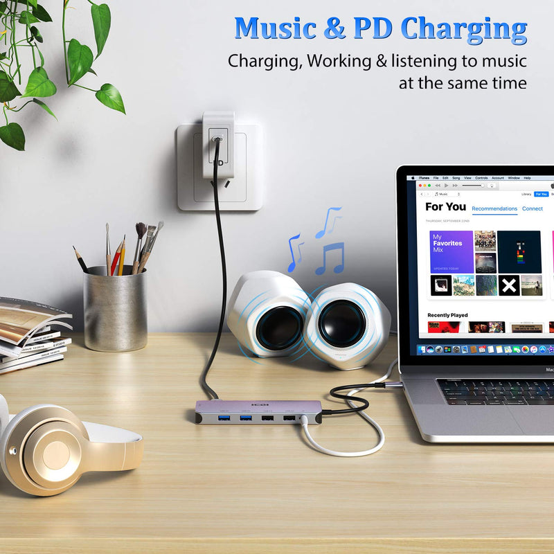 [Australia - AusPower] - USB C Hub ,Type C Hub ,ICZI 11 in 1 Adapter with Ethernet ,4K USB C to HDMI,VGA, 2 USB 3.0 2 USB 2.0, SD/TF Card Reader,Mic/Audio,USB C Pd 3.0, Compatible for Mac Pro and Other Type C Laptops 