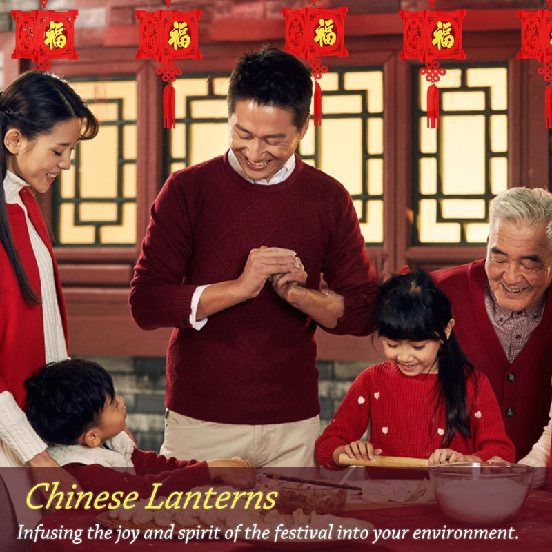 [Australia - AusPower] - 4 Pcs DIY Red Lanterns Kit for Spring Festival - 2024 Chinese New Year Decoration, Chinese New Year DÃ©cor, for Wall and Door, Best Lucky Party Gift for Kids 