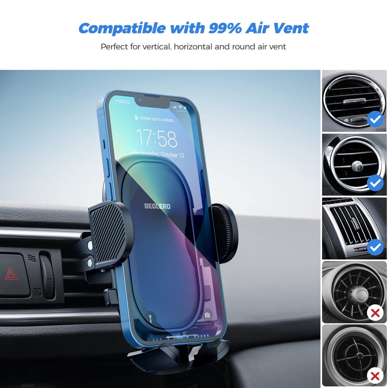 [Australia - AusPower] - Car Phone Holder Mount, Air Vent Phone Mount for Car with Stable Clip, Pull-Down Support Feet Compatible with All iPhone and Other Cell Phone 