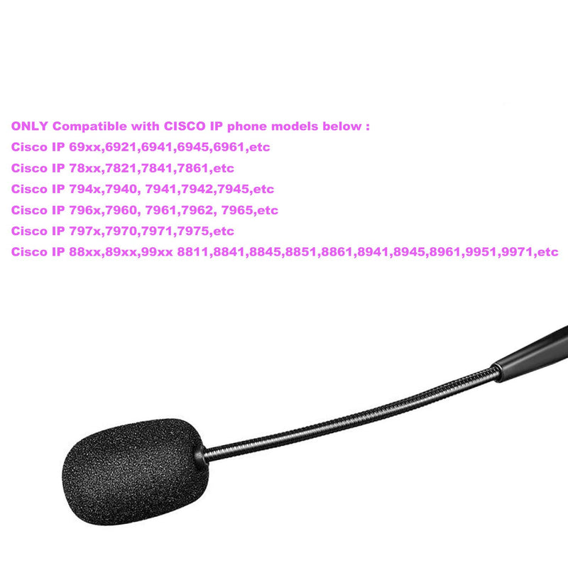 [Australia - AusPower] - Mono Call Center Headset Headphone with Mic for Cisco Unified Telephone IP Phones 7940 7941 7942 7945 7960 7961 7962 7965 7970 and Plantronics M10 MX10 Vista Modular Adapters 