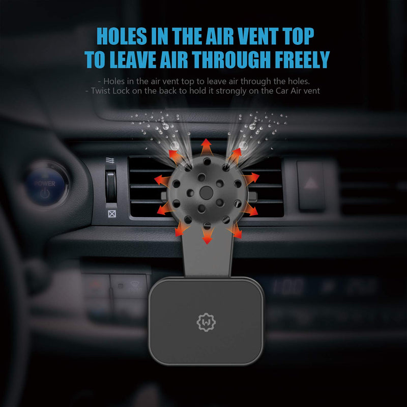 [Australia - AusPower] - Magnetic Mount, WixGear Universal Air Vent Twist Hole Magnetic Phone Holder for Car, for All Cell Phones with Fast Swift-Snap Technology, Will Not Block Air Vent Flow - for Horizontal Vent 