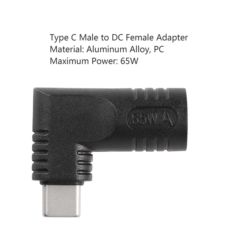 [Australia - AusPower] - SinLoon 65W PD DC 7.9mm x 5.5mm Female (7.9mm x 0.9mm) Input to USB Type C Male Power Charging Adapter,Uilt-in with PD Automatic Identification Induction Chip,for Phones,Tablets, Laptops(black 7909 A) black 7909 A 