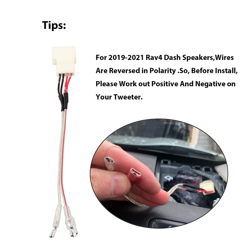 [Australia - AusPower] - RED WOLF Car Front Center Dash Tweeter Wiring Harness Replacement for 2012-2019 Toyota Corolla, 2008-2019 Toyota Highlander, Subaru 2012-2020 Install Aftermarket Pro Tweeter Connector Plug Cable 2PCS 