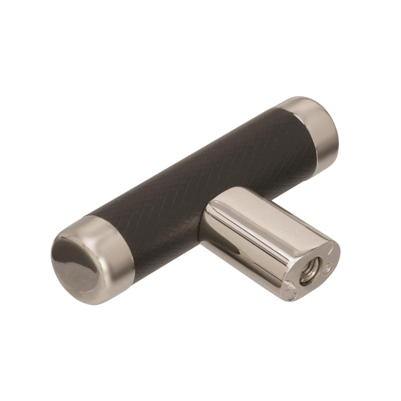 [Australia - AusPower] - Amerock | Cabinet Knob | Polished Nickel/Black Bronze | 2-5/8 inch (67 mm) Length | Esquire | 1 Pack | Drawer Knob | Cabinet Hardware 
