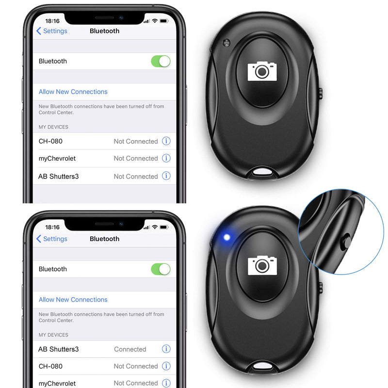 [Australia - AusPower] - Bluetooth Remote Control for iPhone/Android,Camera Wireless Shutter Control, Create Amazing Photos and Videos Hands-Free - Works with Most Smartphones and Tablets 