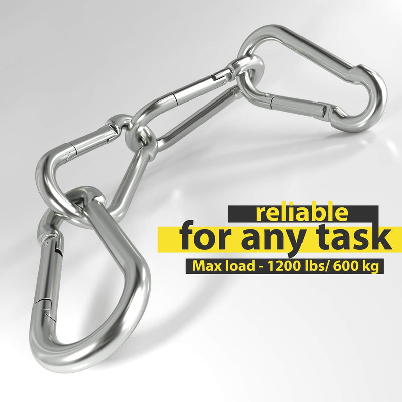 [Australia - AusPower] - dimok Heavy Duty Carabiner Clips Stainless Galvanized Carbon Steel Spring Snap Hook Set for Camping Swing Boating Hammock Hiking 3 1/2 Inch 