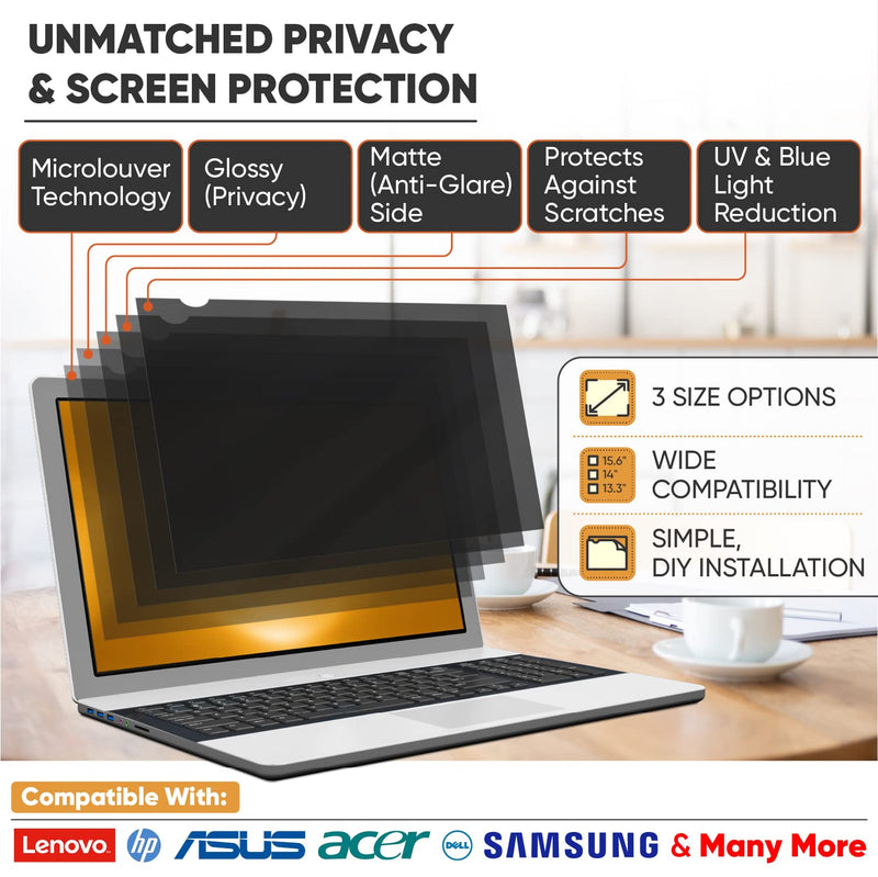 [Australia - AusPower] - Laptop Privacy Screen 15.6 inch - Our Privacy Screen Laptop Fits 15.6 inch Screens 16:9 Ratio - Protect Your Private Information While at Work or in Public  - Anti Glare Screen Protector 15.6 Inch Screen 