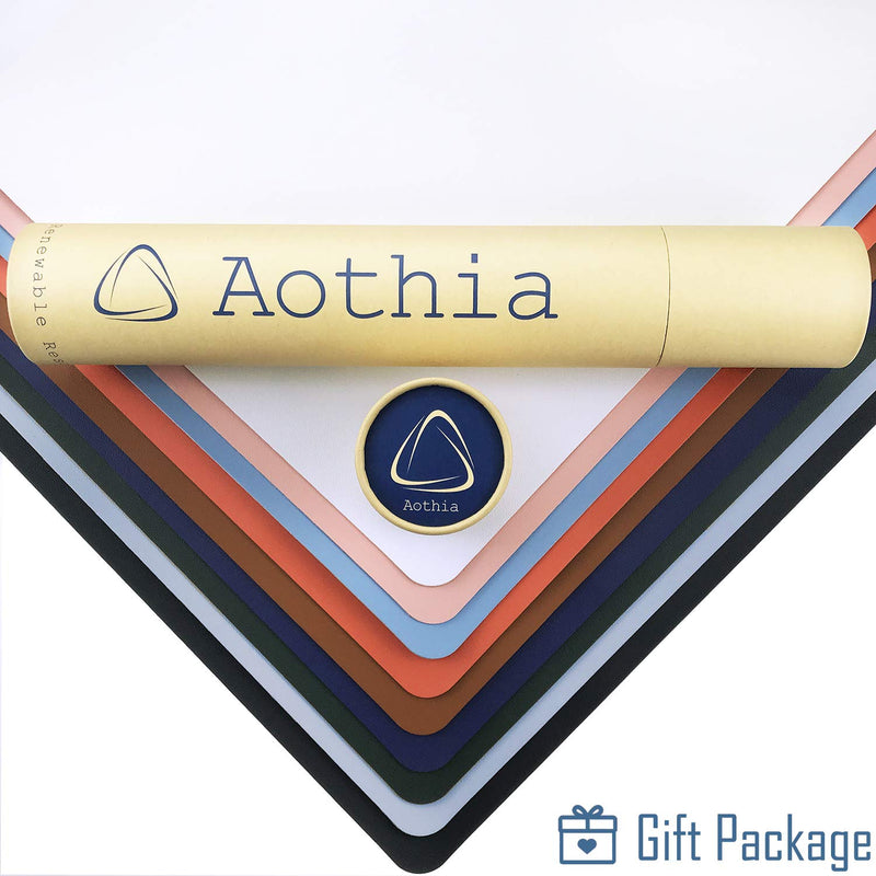 [Australia - AusPower] - Aothia Office Desk Pad, Natural Cork & PU Leather Dual Side Large Mouse Pad, Laptop Desk Table Protector Writing Mat Easy Clean Waterproof for Office Work/Home/Decor (Black,23.6"x13.7") 23.6"x13.7" Black 