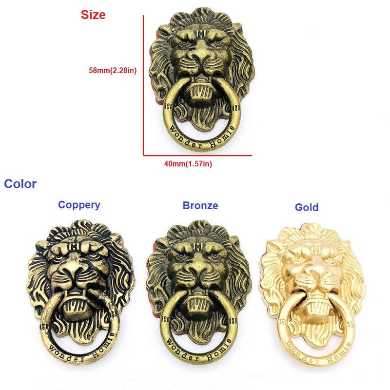 [Australia - AusPower] - Lion Pattern Cell Phone Ring Stand Holder Colorful Cute Pattern Painted Universal Metal Buckle Finger Ring Kickstand Compatible Various Smartphones Tablet Or Phone Cases (Gold) Gold 