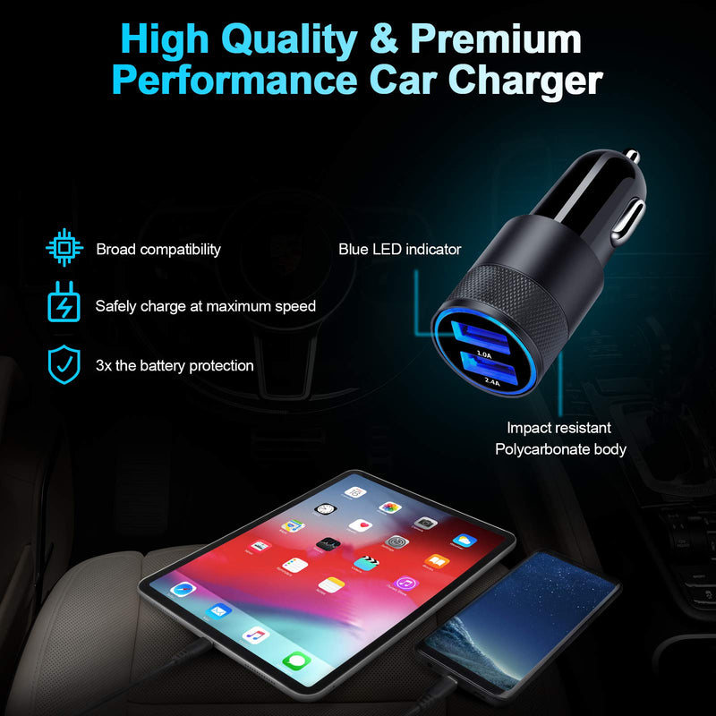 [Australia - AusPower] - Car Charger iPhone, 3Pack 2-Port 3.4A Fast Charge Car Phone Charger Cigarette Lighter Adapter for for iPhone 12 11 Pro Max SE XR XS X 8 7 6 6S,Samsung Galaxy S21 S20 Note 21 20 A11 A12 A21 A32 A42 A51 