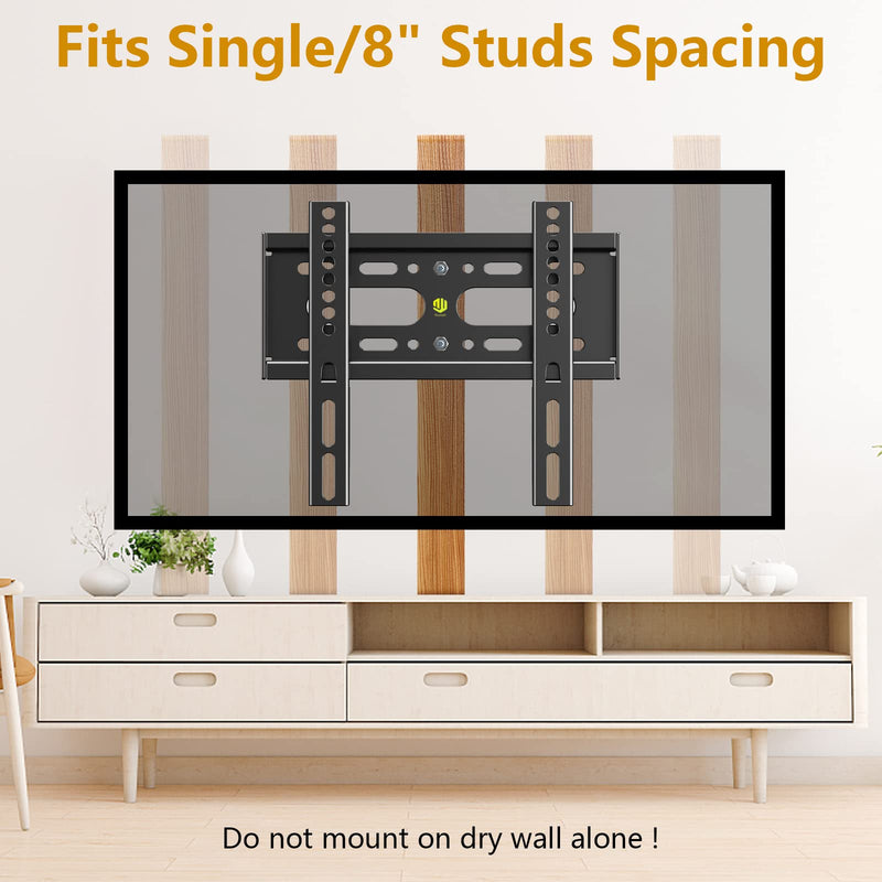 [Australia - AusPower] - Nuyoah TV Wall Mount Bracket Low Profile Fixed for 14-42 Inch Flat Screen TVs & Monitors Up to 55lbs, Universal TV Monitor Mount Fits 8" Wood Studs Max VESA 200x200mm 