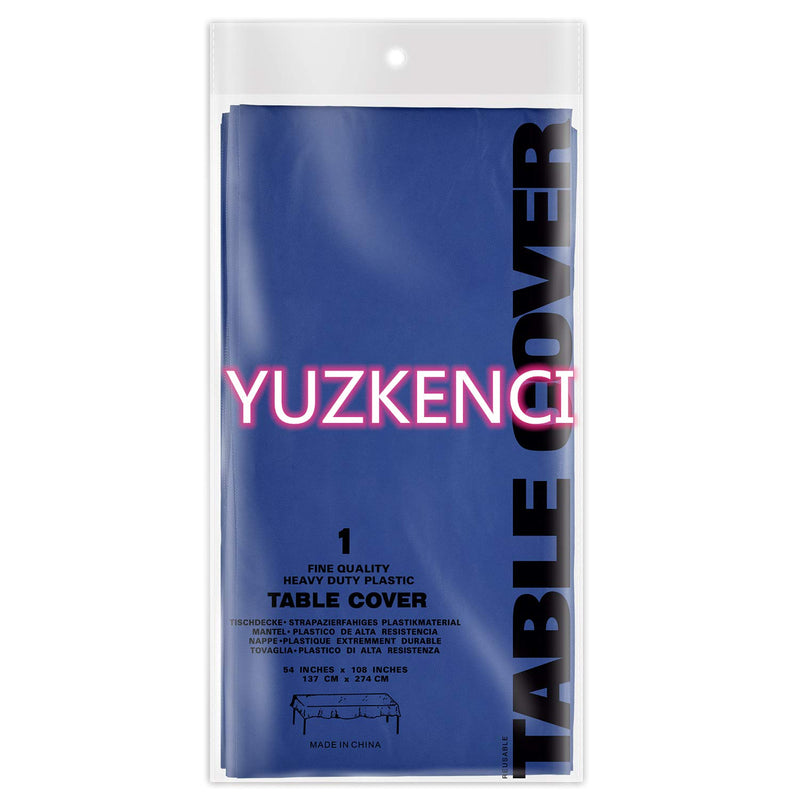[Australia - AusPower] - YUZKENCI Assorted Color 6 Pack Premium Disposable Plastic Tablecloth 54 Inch. x 108 Inch. Rectangle Table Cover 