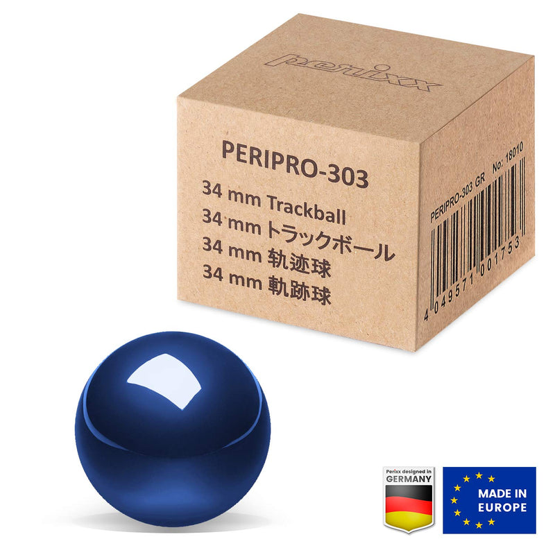 [Australia - AusPower] - Perixx PERIPRO-303GB Small Trackball 34mm Replacement Ball for Perimice and M570 Elecom Kensington Glossy Blue (18025) 