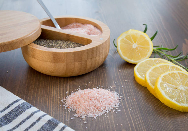 [Australia - AusPower] - Relative Foods 2 Compartment Bamboo Duet; Set includes Himalayan Pink Salt and Pepper 