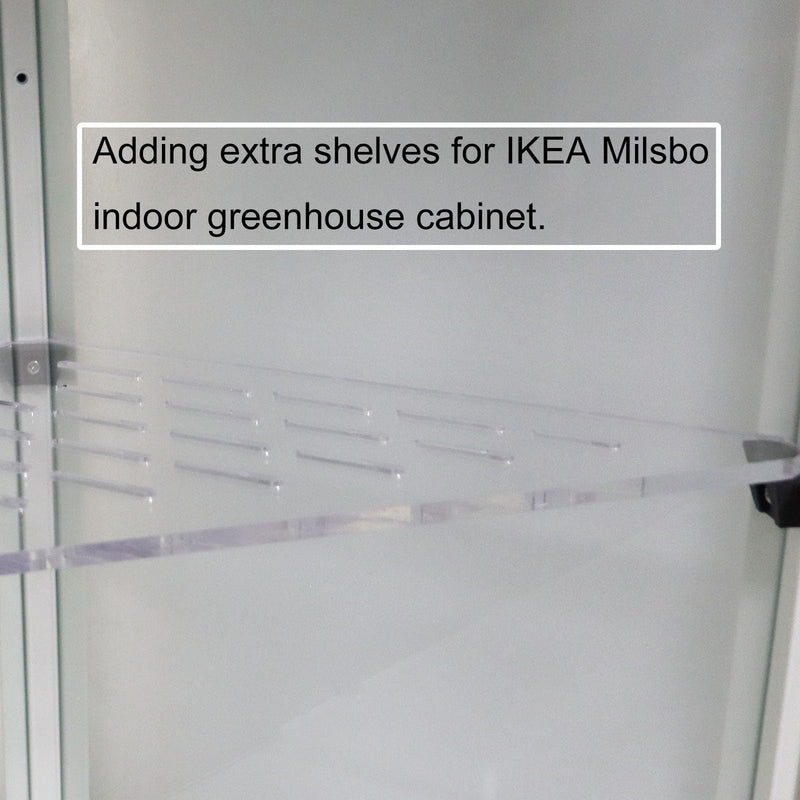 [Australia - AusPower] - PIAOLGYI Shelf Bracket for IKEA Milsbo Indoor Greenhouse Cabinet,Accessories Compatible with IKEA Milsbo Glass Cabinet,Black(Not Include Shelves) 
