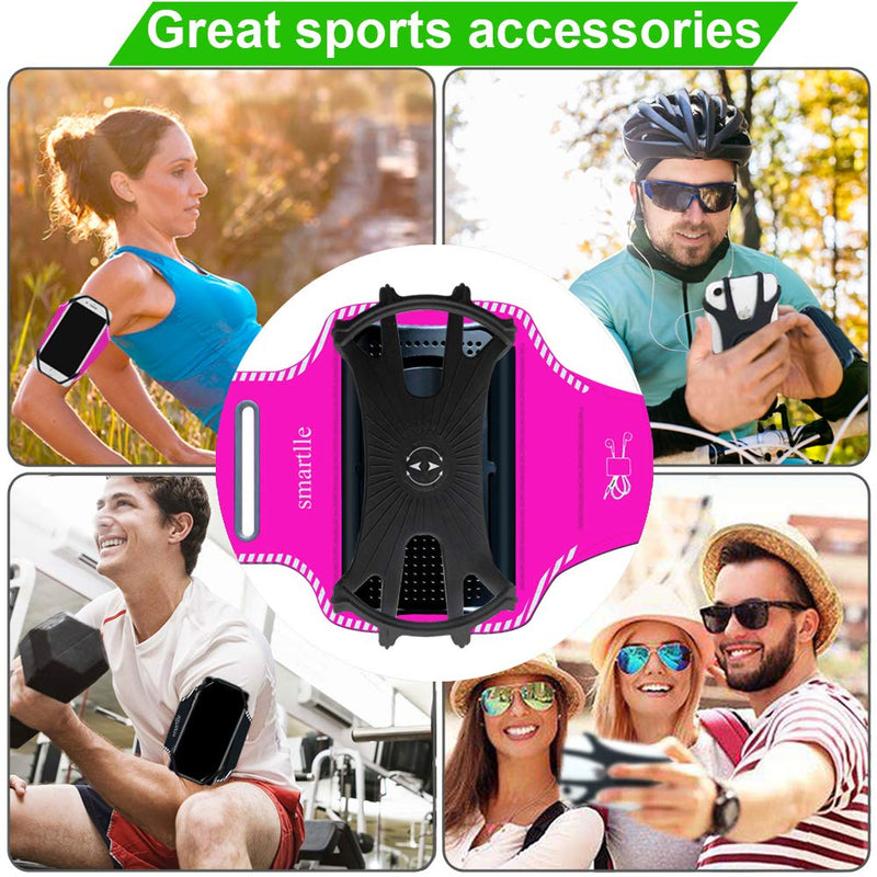 [Australia - AusPower] - Smartlle Phone Armband, 360° Rotatable Sports Armband for All Phones: iPhone 13 12 11 Mini Pro Max/XR/XS Max/X/ XS/8 7 6S Plus, Samsung Galaxy S21, LG, Moto, Pixel; for Running Workout Gym Jogging Purple 