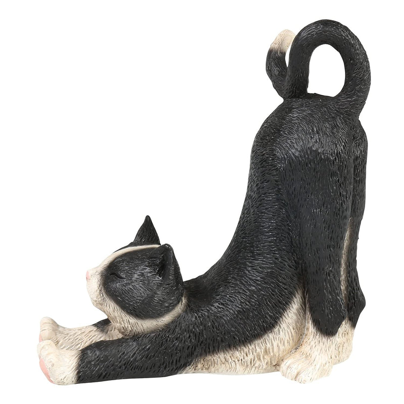 [Australia - AusPower] - What On Earth Cat Mobile Phone Holder - Sculpted Resin Kitty Shaped Cellphone Stand - 6"L - Black Tuxedo Cat Black Cat 