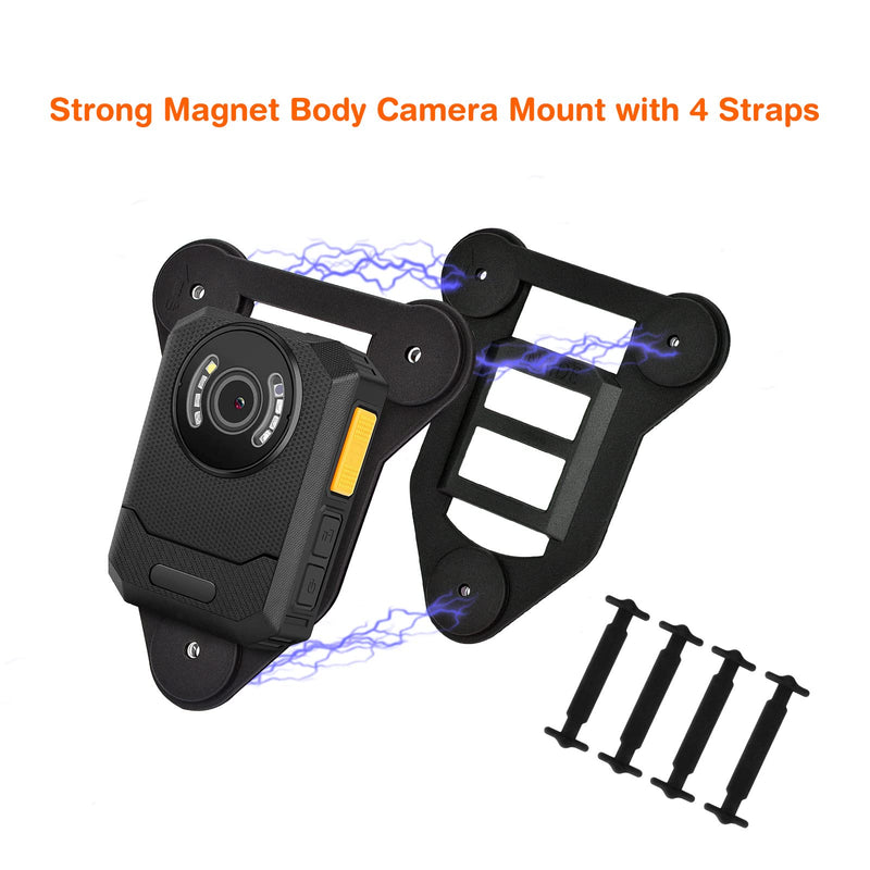 [Australia - AusPower] - Upgraded Body Camera Magnet Mount - 6pcs Strong Magnetic Holder for All Universal Body Camera Stick to Clothes - Black 