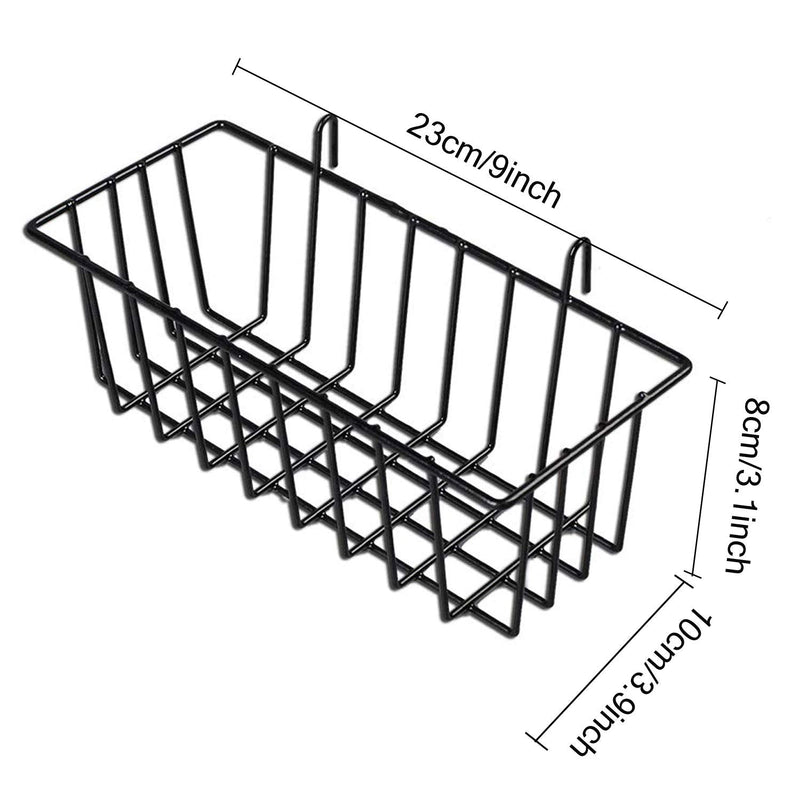 [Australia - AusPower] - GBYAN Wall Grid Accessories Wire Grid Baskets Shelf Organizer for Grid Panel Board, 2 Pack black 