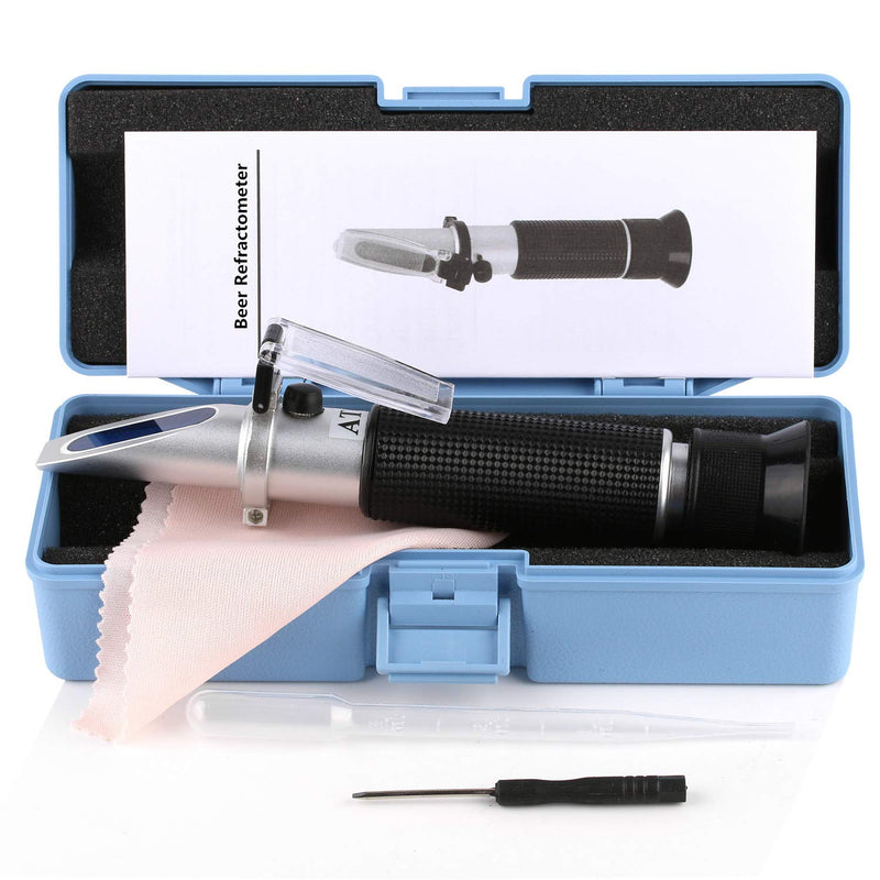 [Australia - AusPower] - Brix Refractometer for Homebrew Beer Wort Refractometer, Dual Scale Beer Refractometer Specific Gravity 1.000-1.120 and Brix: 0~32%, ATC Wort SG Refractometer Replaces Homebrew Hydrometer 