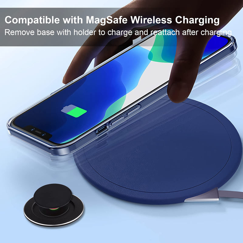 [Australia - AusPower] - Tomorotec Magnetic Base Plate (Black) for Phone Grip Holder Ring Stand Removable Accessory for Wireless Charging Compatible with iPhone 12 & Magnetic Case with Charging Ring [Phone Grip Not Included] 