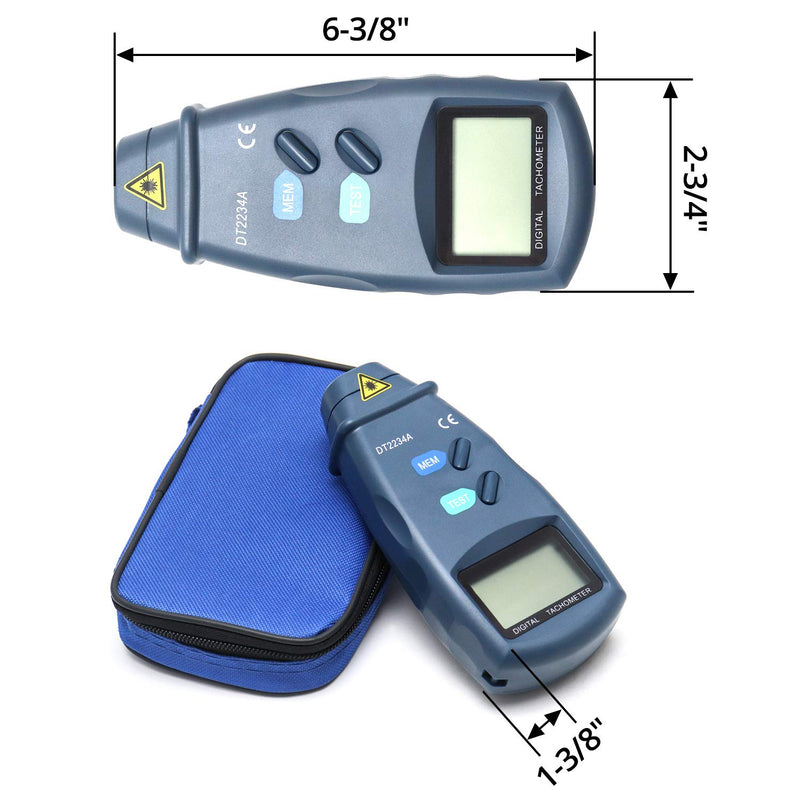 [Australia - AusPower] - QWORK Digital Tachometer, 2.5~99,999 RPM Accuracy, for Measuring Motors, Machine Parts, lathes, etc. 