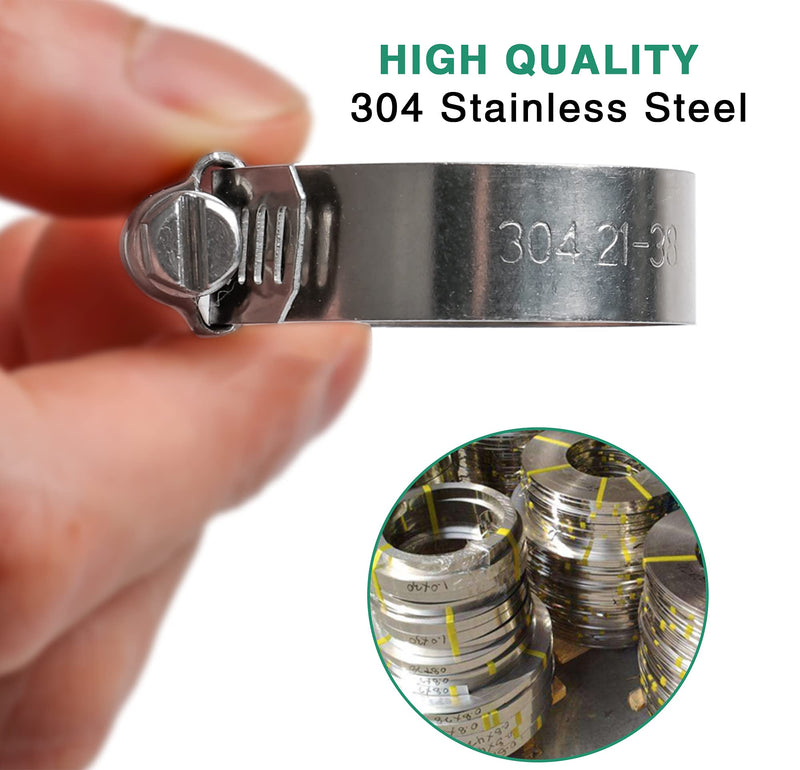 [Australia - AusPower] - OURU 70PCS Hose Clamp Kit,6-29mm Range Adjustable 304 Stainless Steel Worm Gear Hose Clamps 1/4'' - 1 1/8'' for Water Pipe,Pipe Tube, Automotive,Garden,Mechanical Application(5 Sizes) 1/4"-1 23/32" 
