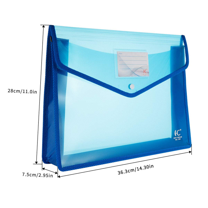 [Australia - AusPower] - HC Eco-Friendly Plastic File Folders File Wallet Poly & Oxford Expandable Envelope Folder with Snap Button Closure, Durable Waterproof Great for Office Home School - Red, Blue,Yellow Red/Blue/Yellow 