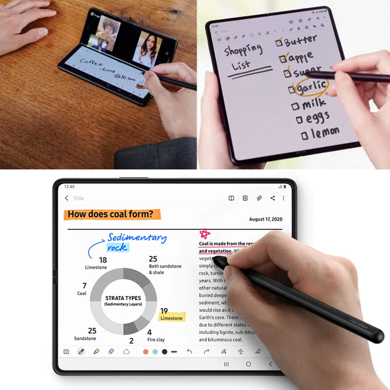 [Australia - AusPower] - Galaxy Z Fold 3 S Pen Fold Edition,S Pen Samsung Z Fold 3,4096 Pressure Levels,Stylus Pen Replacement for Samsung Galaxy Z Fold 3 5G + Tips/Nibs(Black) 