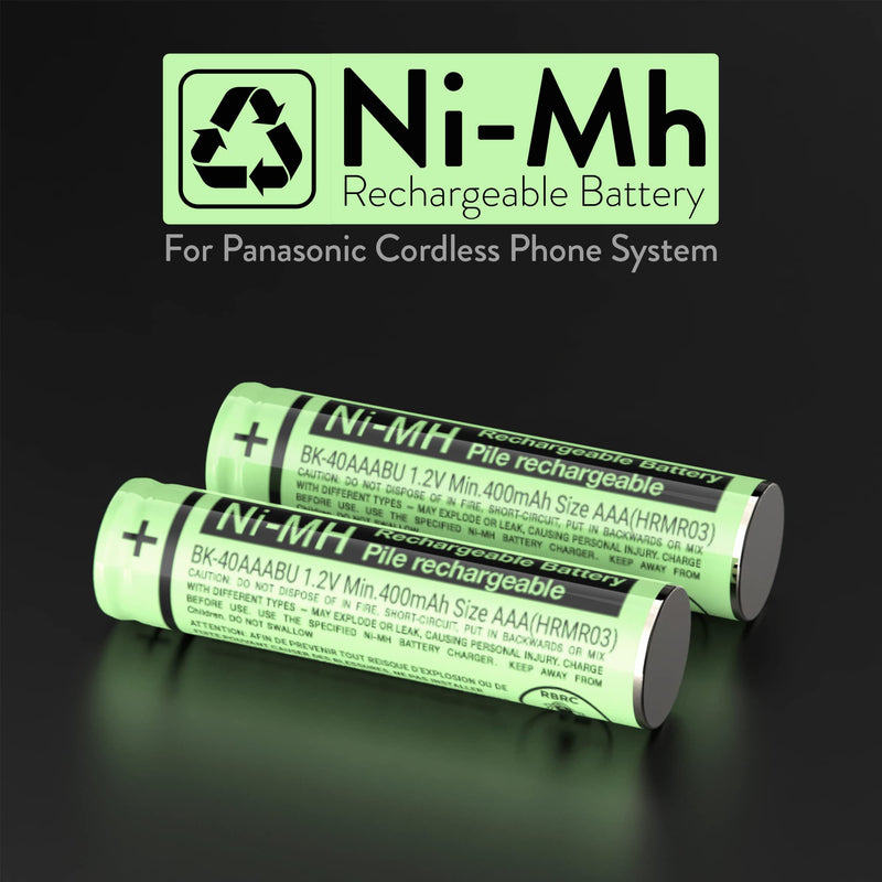 [Australia - AusPower] - 2 RocketBus BK-40AAABU Replacement 1.2V 400mAh Battery Packs for Panasonic Cordless Phone Handset 