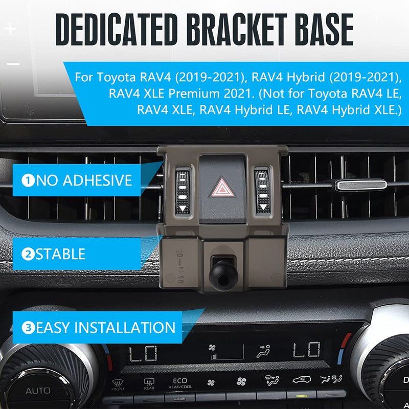 [Australia - AusPower] - CARFIB for Toyota RAV4 Accessories Car Phone Holder Mount 2019 2020 2021 Cell Phone Dedicated Navigation Black Gravity Phone Holder 