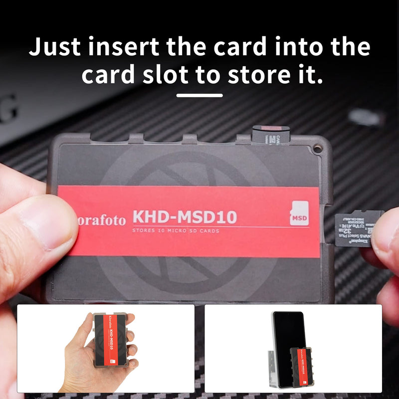 [Australia - AusPower] - Kiorafoto KHD-MSD10 Easy Carry 10 Slots Slim Credit Card Size Lightweight Portable TF MSD Microsd Memory Card Case Storage Keeper Holder for 10 TF MSD Microsd Microsdhc Microsdxc Memory Cards Oganizer For 10 Micro SD 
