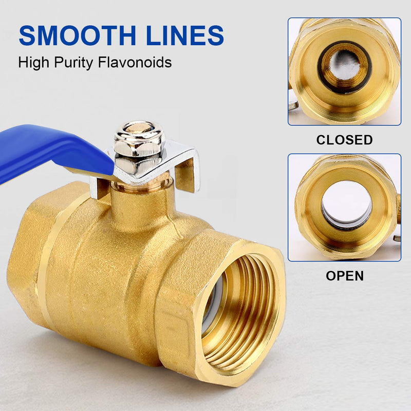 [Australia - AusPower] - 3/4" NPT 2PCS Lead Free Full Port Forged Brass Ball Valve, Full Port Heavy Duty Brass Ball Valve Shut Off Switch for Water and Oil 0.75 Inch 