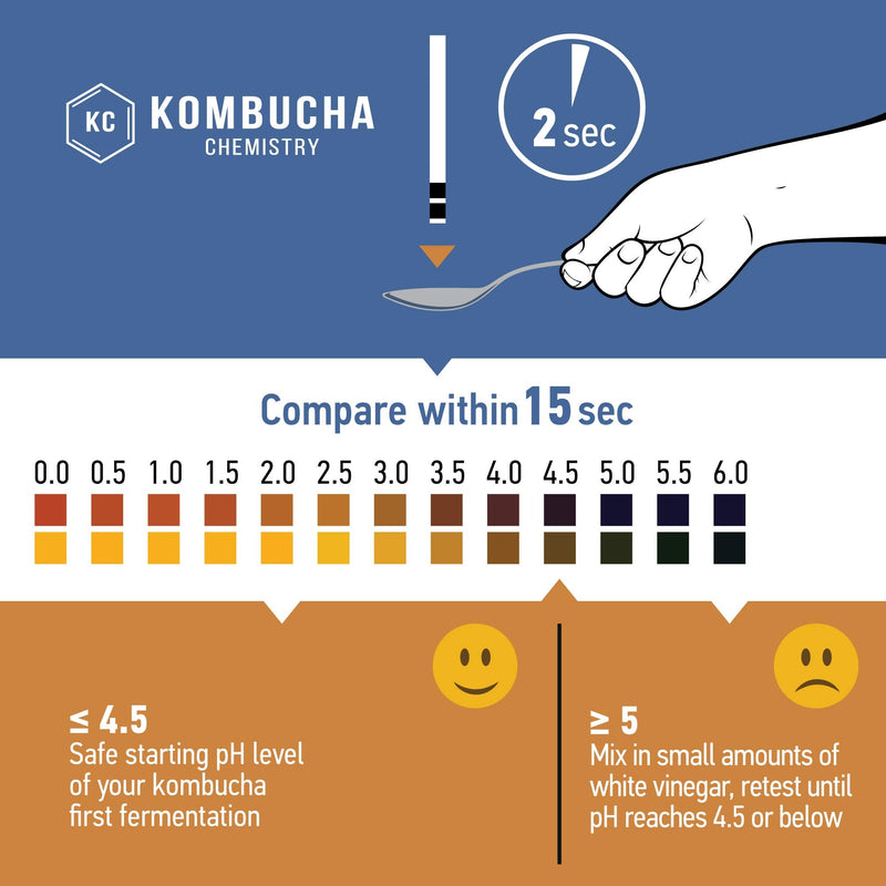 [Australia - AusPower] - pH Test Strips for Kombucha Brewing 0-6 (0.5 Intervals) 100pc Kit 