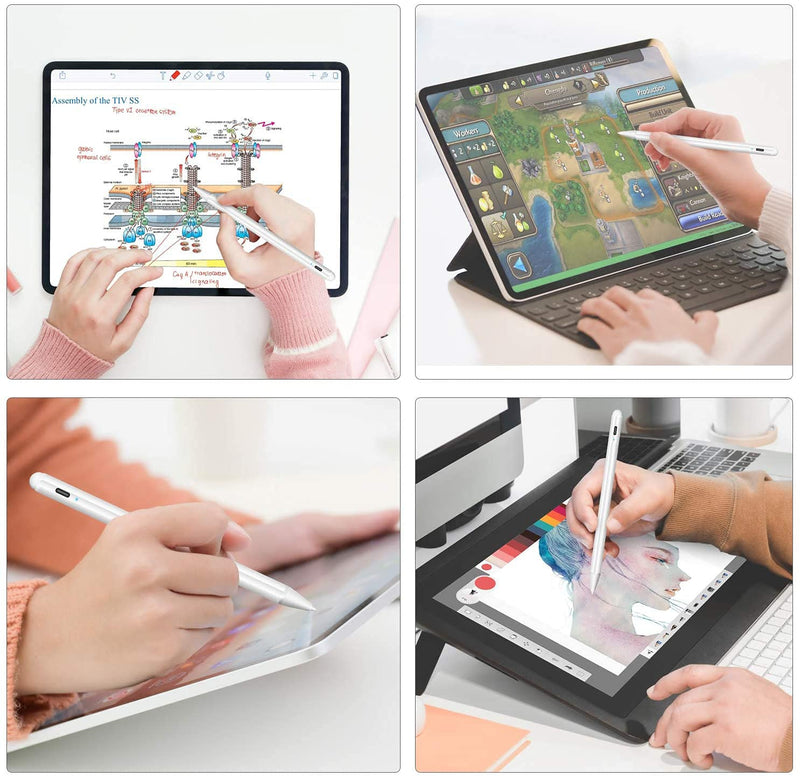 [Australia - AusPower] - SLAUNT Stylus Pen for iPad Active Pencil with Palm Rejection Compatible with (2018-2021) Apple iPad 6/7/8th,iPad Pro(11/12.9 Inch), Mini 5th, Air 3/4th Apple iPad Pro Pen Writing Drawing 