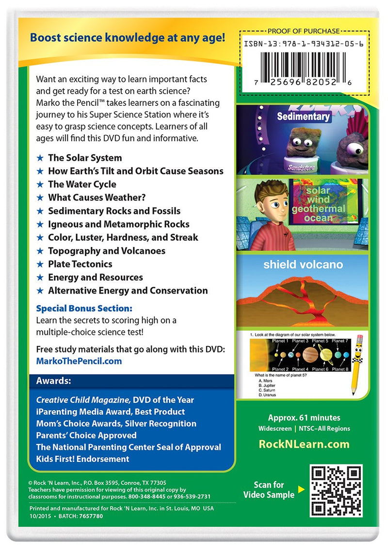 [Australia - AusPower] - ROCK N LEARN Earth Science & Solar System Set - Earth Science DVD & Solar System Audio CD with Printable Book 