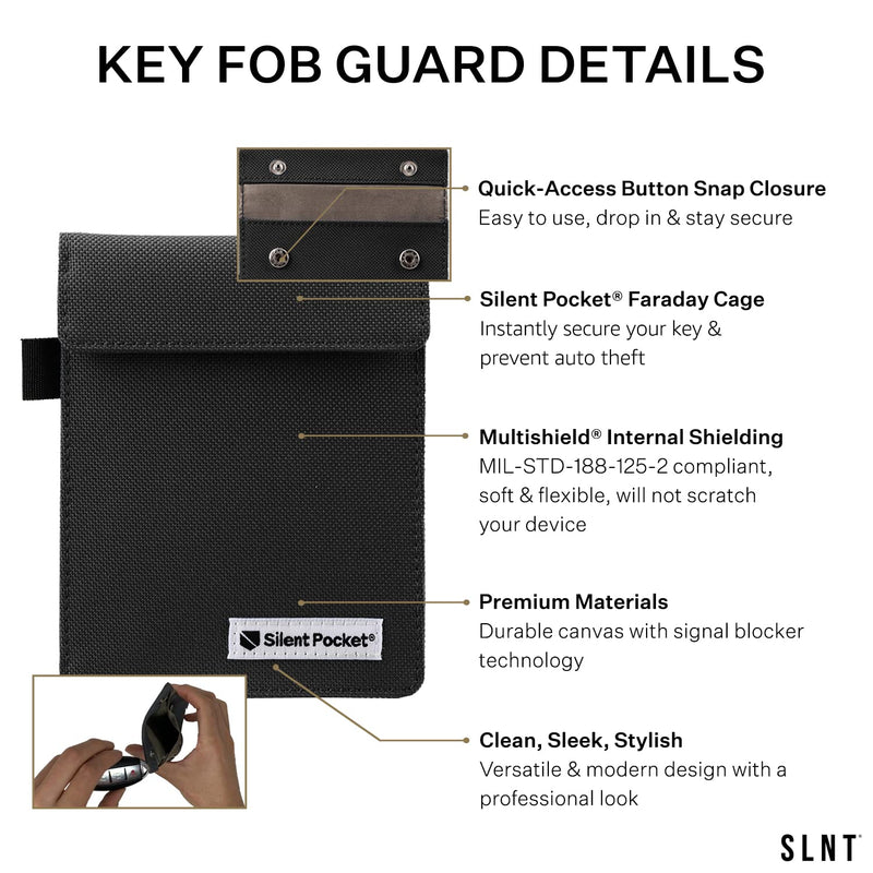 [Australia - AusPower] - Silent Pocket Signal Blocking Faraday Key Fob Case - Car Anti Theft Device Shielding Against All Signal Types, Including RFID Blocking & Durable Faraday Bag, Fits Most Car Keyfobs (Grey) X-Small Light Grey 