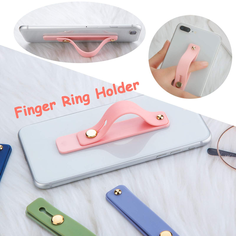 [Australia - AusPower] - 6 Pieces Phone Strap Grip Holder Finger Cell Phone Grip Telescopic Phone Finger Strap Stand Universal Finger Kickstand for Most Smartphones (Soft Colors) Soft Colors 