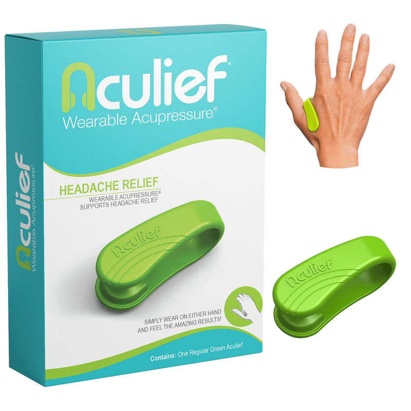 [Australia - AusPower] - Aculief - Award Winning Natural Headache, Migraine, Tension Relief - Wearable Acupressure Device - Natural Drug-Free Relief - Set of 3 - Regular, Small, Kids 