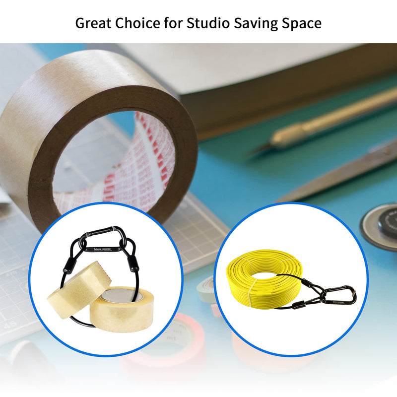 [Australia - AusPower] - Selens Electrical Tape Holder for Gaffers Tape, Quick Lock Steel Clip Snap Hooks with 15" Hanging Rope for Photography, Film, Stage and Television Production Carrying Tools 